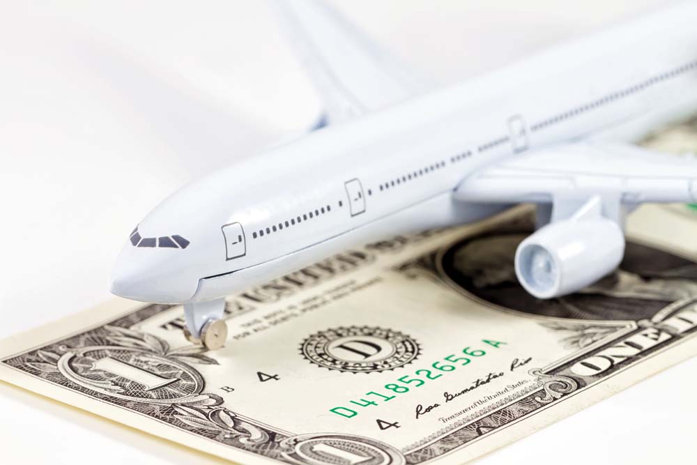 landing strip for airplanes of dollars
